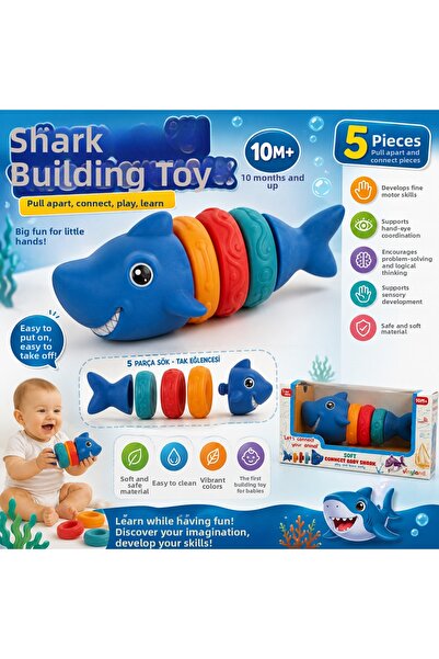TRUST STORE Shark Puzzle Toy Take Apart Shark Building Toy 5-Piece Educationa...