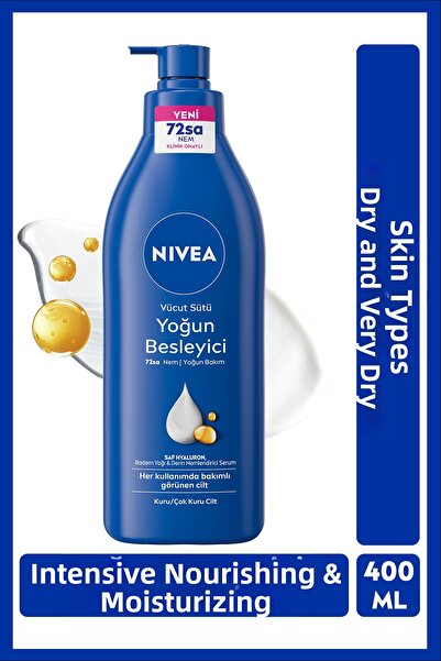 NIVEA حليب مغذي للجسم 400 مل، للبشرة الجافة والجافة جدًا، مرطب لمدة 72 ساعة، ...