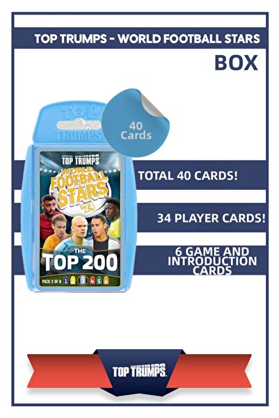 Mythos Cards World Football Stars Top 200 Top Trumps Card Game – Light Blue Pack