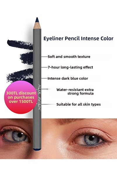Alix Avien Dark Blue Eye Liner - Waterproof, Intense Pigmented, Easy Release,...