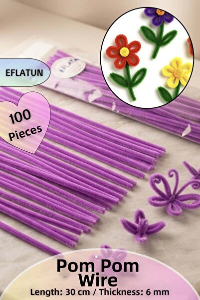 Dantelux 100 Pieces of Chenille Fuzzy Wire 30 cm |   Handicrafts, Flower Maki...