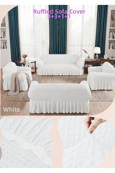 Uy Style Bürümcük Elastic Sofa Cover Set 3+3+1+1