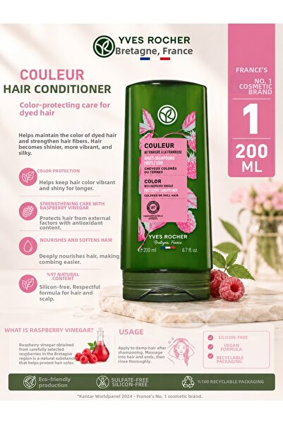 Yves Rocher Couleur Shine Preserving and Revitalizing Conditioner for Dyed an...