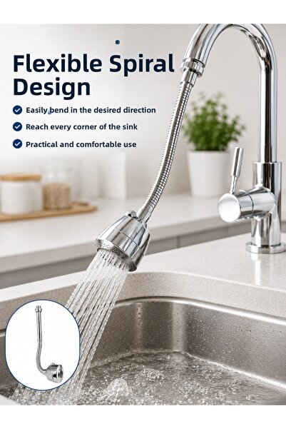 pınaxar Multifunctional Faucet Extension Apparatus 360 °   Movable Chrome Fau...