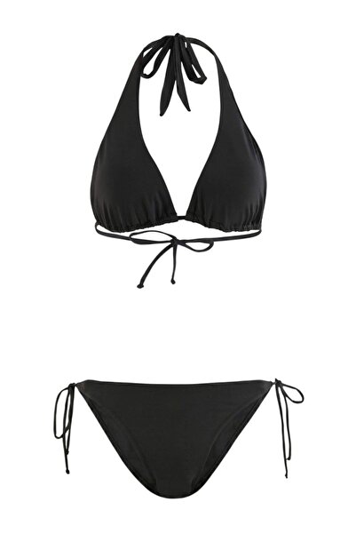 Trendyol Collection Black Triangle Covered Normal Waist Regular Basic Bikini ...