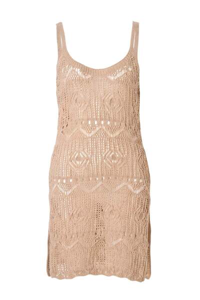 Trendyol Collection Mink Knitwear Openwork Mini Beach Dress Tbess26Le00029