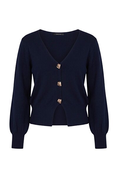 Trendyol Collection Cardigan tricotat cu nasturi mari, albastru marin TWOAW27...