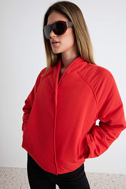 Trendyol Collection Red Regular Fit Double-Breasted Coat Twoaw27Mo00124