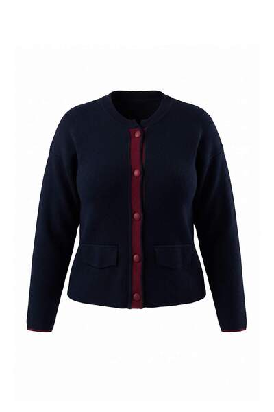 Trendyol Collection كارديجان تريكو بتصميم مونت من خيوط مميزة/خيوط خاصة باللون...