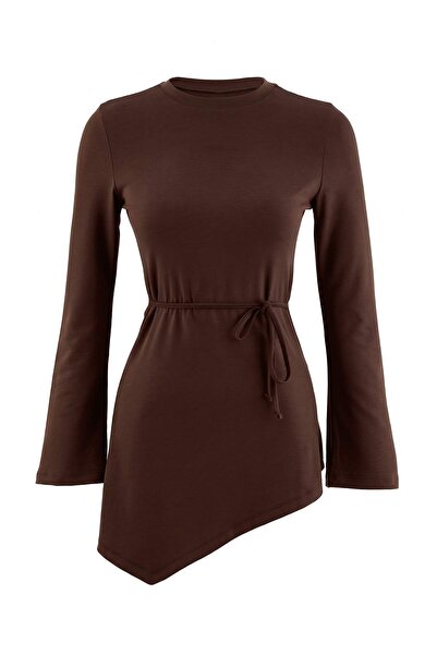 Trendyol Modest Brown Regular Interlock Plain Knitted Tctaw27Uk00001