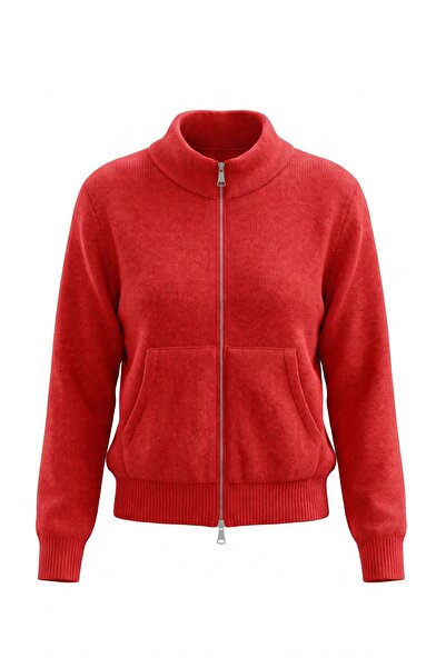 Trendyol Collection Red Alpaca Wool Coat-Look Knitwear Cardigan Twoaw27Hi00013