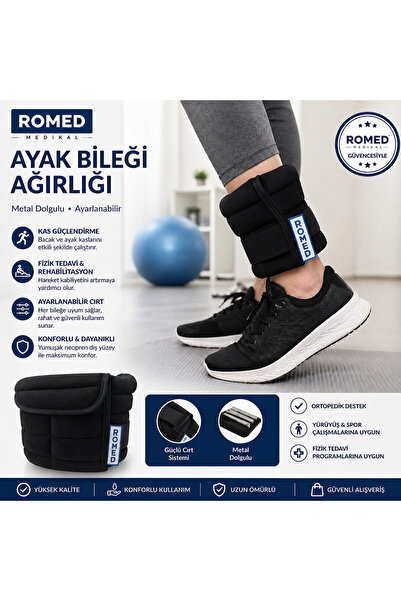 Romed Mediro 1 KG Metal El Ayak Bilek Ağırlığı Ayarlanır Ağırlık