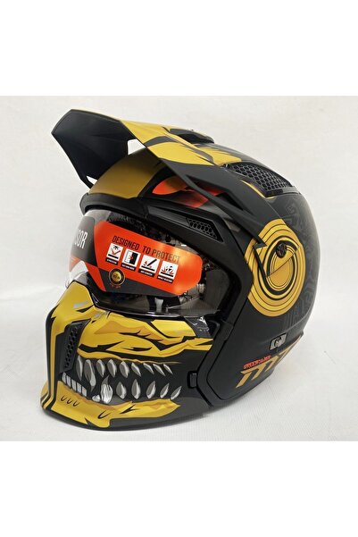 MT Streetfighter Sv Aztec B3 Mat Siyah Sarı Modüler