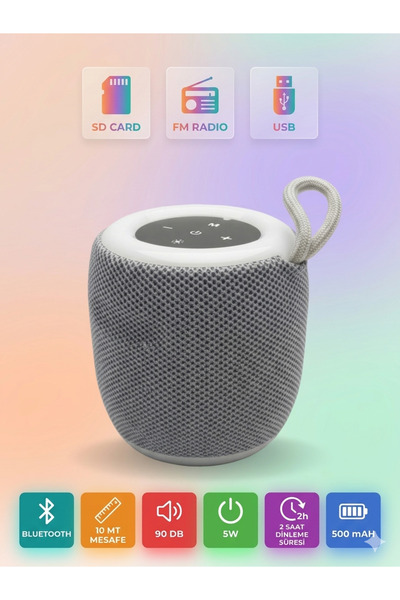 çınaroğlu avm Mini Işıklı Bluetooth Speaker Taşınabilir Ses Bombası Stereo Yü...