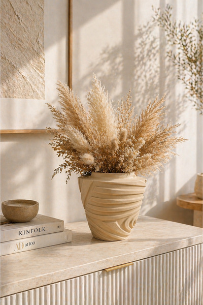 ANGDESİGN Βάζο Helen - ΜΙΚΡΟ ΜΠΕΖ •• Μοντέρνο Διακοσμητικό Κεραμικό Βάζο Ελάχ...