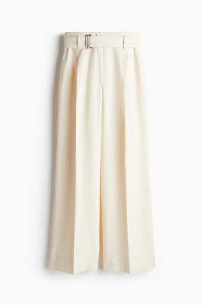 H&M Kemerli Geniş Pantolon