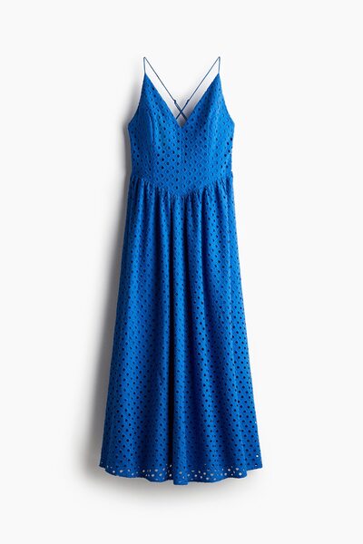 H&M Nakış İşlemeli ve Askılı Elbise
