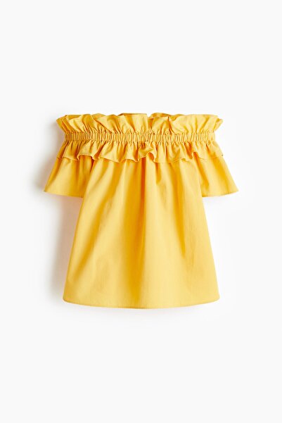 H&M Fırfırlı Omuzları Açık Bluz