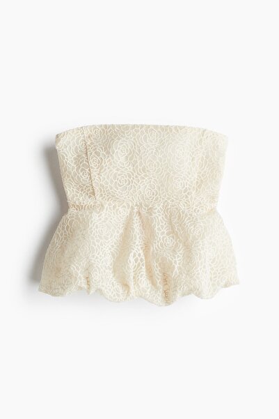 H&M İşlemeli Bandeau Üst