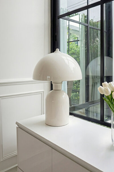 Luna Lampshade Cream with Metal Body - 25 cm - Living Room & Bedroom & Living Room Lighting