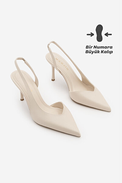 Marjin Γυναικεία παπούτσια στιλέτο με μυτερή μύτη με ανοιχτή πλάτη και λαιμόκ...