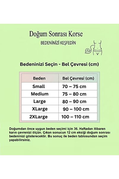 RAJ Doğum Sonrası Incelmeye Yardımcı Korse Toparlayıcı Korse