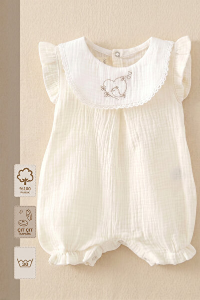 Minory Baby - %100 Pamuk Müslin Bebek Tulum