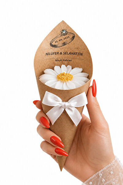 BlueDaisyCandle Kişiye Özel 15 ADET PAPATYA TAŞLI buket mum Düğün/nişan/söz/k...