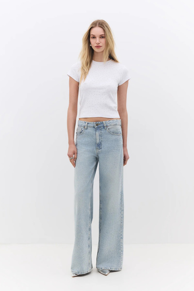 No Matter What Stone Detailed Cotton Basic T-Shirt