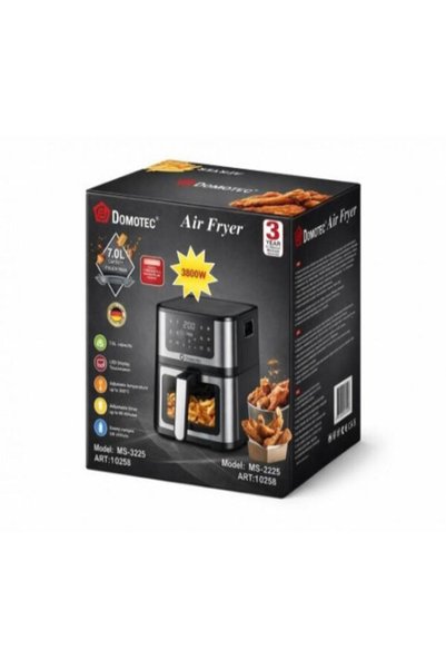 DOMOTEC Friteuza cu aer MS-3225, 7L, 3800W, cu funcție de grătar, design modern