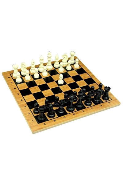 abnturk 30x30cm Ahşap Satranç Takımı Strateji Oyunu Yerli Üretim