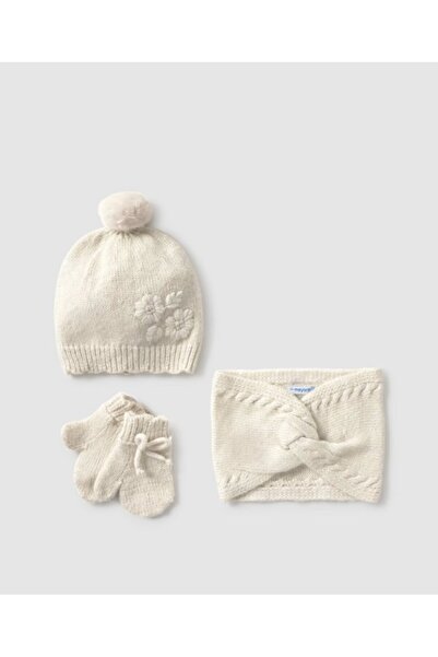 MAYORAL Girl's Knitted Beanie Scarf Gloves 3-Piece Set 6 Months-4 Years Kum