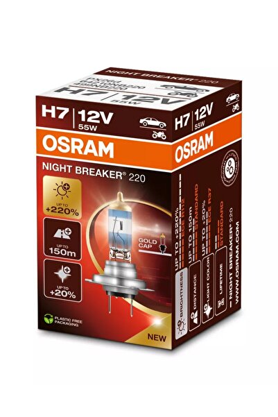 Osram 12V H7 220 FAZLA ISIK + 4000K + 20 BEYAZ ISIK AMPUL TAKIMI 64210NB220-2HB