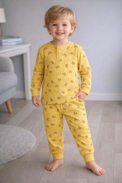 ELMASS Diamond kids front button pajama set 1-9 years multi-color