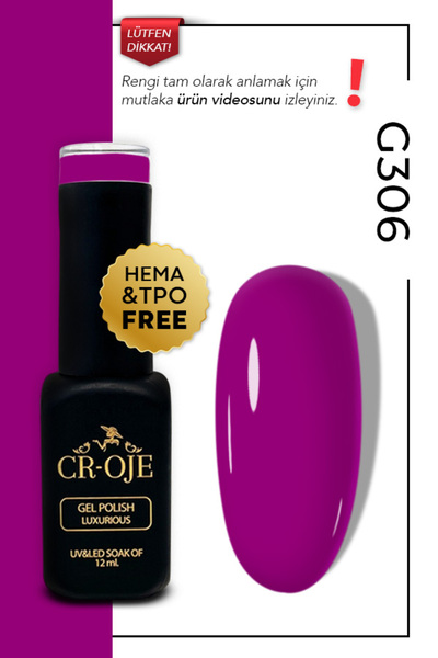 CROJE KALICI OJE Kalıcı Oje G306 - Mor (12 ML.)