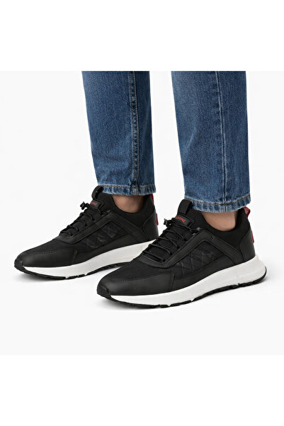 Budaks Men's Sports Shoes Black Seasonal Laceless Elastic Daily Orthopedic 1970