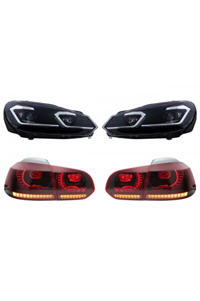 tuningset Faruri și stopuri LED compatibile cu VW Golf 6 VI 2008-2013 cu Face...