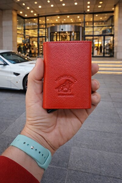 Newish Polo Hakiki Deri Mekanizmalı Cüzdan Kredi Kartlık