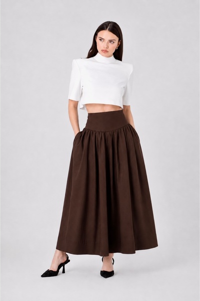 LAULEİ Poplin Yüksek Bel Midi Etek