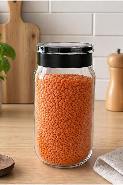 Eynel Glass Jar, Practical Open-Close Feature, Glass Storage Container, Airti...