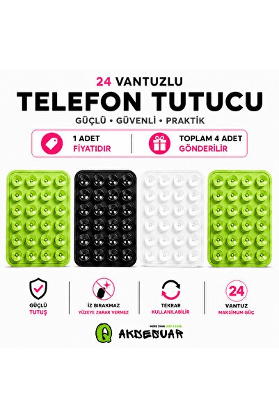 Q Aksesuar Vakumlu Slikon Vantuz Telefon Tutucu, Cep Telefonu İçin Yapışkanlı...