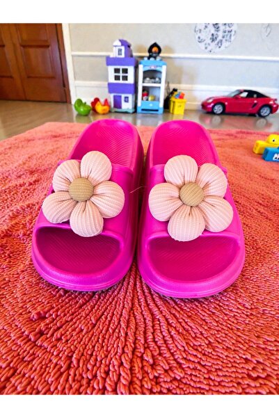 Pravalia Magica Papuci 3D cu flori pentru copii - Confortabili - Roz aprins -...