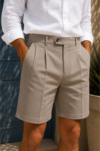no7man Lorae Beige Shorts
