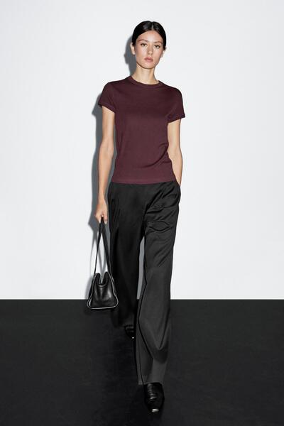 Massimo Dutti %100 pamuklu kısa kollu t-shirt