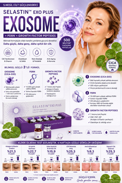SELASTIN EXO PLUS (EXOSOME) Eksozom-PDRN Büyüme Faktörleri & Peptitler