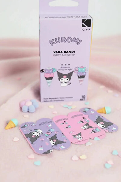 Miniso Sanrio Lisanslı Yara Bandı Kuromi – 10’lu Paket Renkli ve Sevimli Yara...