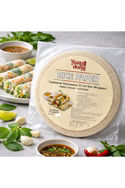 yuandong Pirinç Yufkası 10 Yaprak (22 cm) – Rice Paper | Vietnam Usulü Spring...
