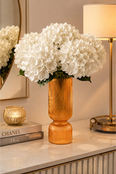 ANGDESİGN Sapphire Vase Orange-30Cm •• Home Decoration Trend Vase Luxury Livi...