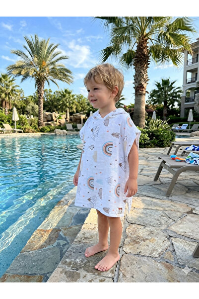 Las Vivas Kids Müslin Plaj Pançosu, %100 Pamuk Çocuk Bornozu, Bebek Deniz Hav...