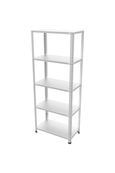 Çelikrafburada ® 31x60x150 5 Katlı Çelik Raf Galvaniz Raf Arşiv Rafı Depo Rafı Kiler Rafı Dx51 Kalite